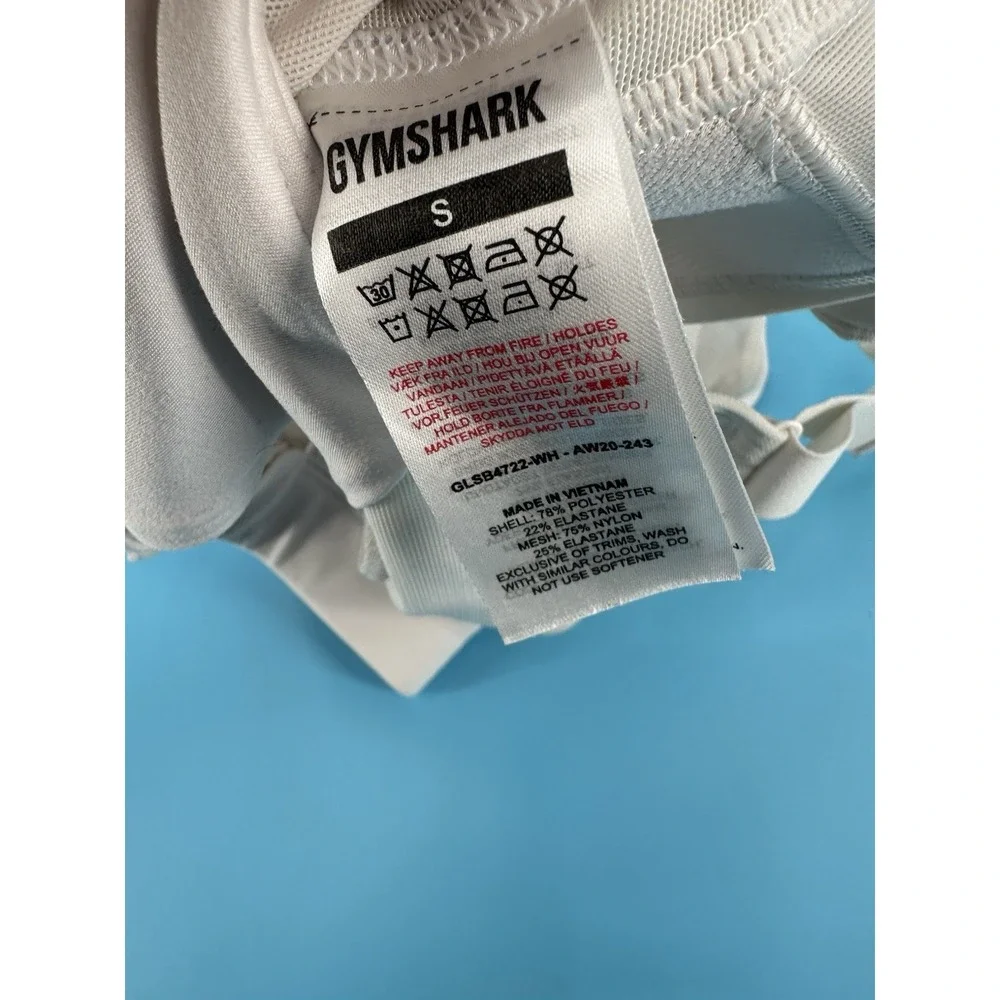 X2‎ Gymshark Women's Open Back Sports Bra White/Black Size Small